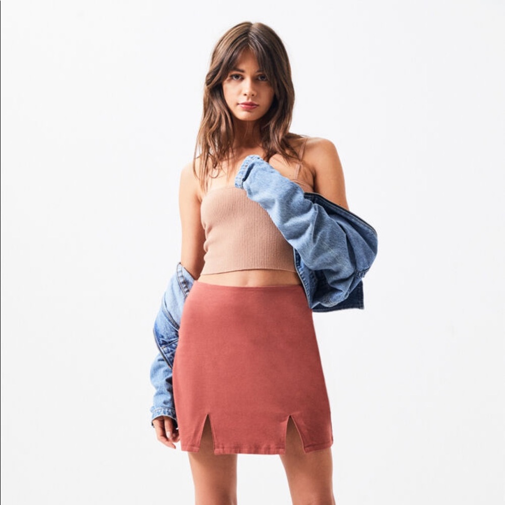LA Hearts double slit mini skirt